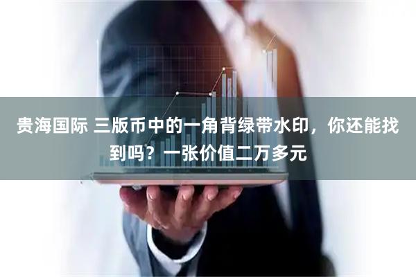 贵海国际 三版币中的一角背绿带水印，你还能找到吗？一张价值二万多元